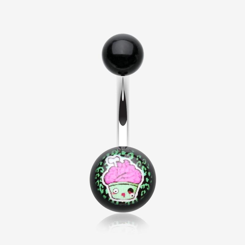Zombie Cupcake Acrylic Logo Belly Button Ring