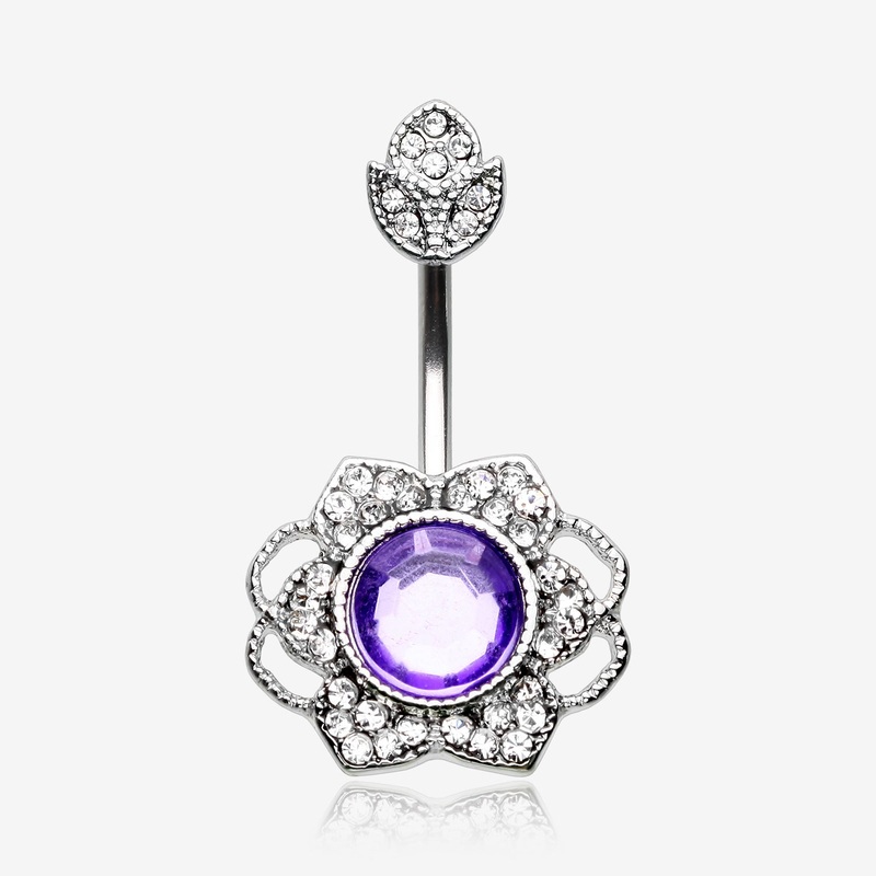 Antique Meadow Flower Belly Button Ring