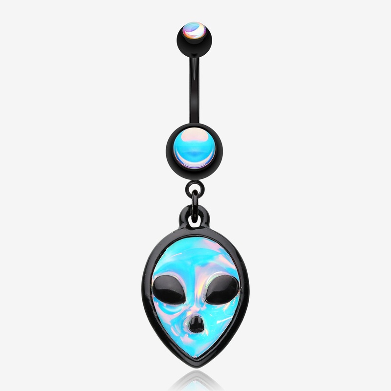 Blackline Iridescent Alien Belly Button Ring