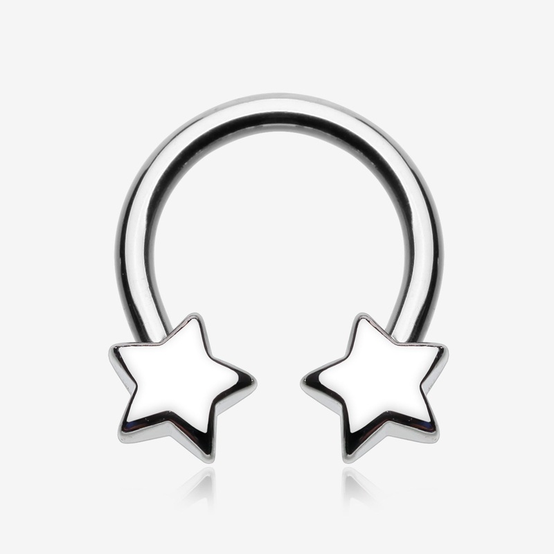 Classic Star Horseshoe Circular Barbell 16 GA (1.2mm), 3/8″ (10mm)