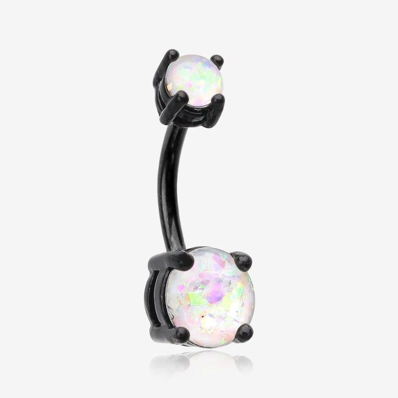 Colorline Opal Sparkle Prong Set Belly Button Ring