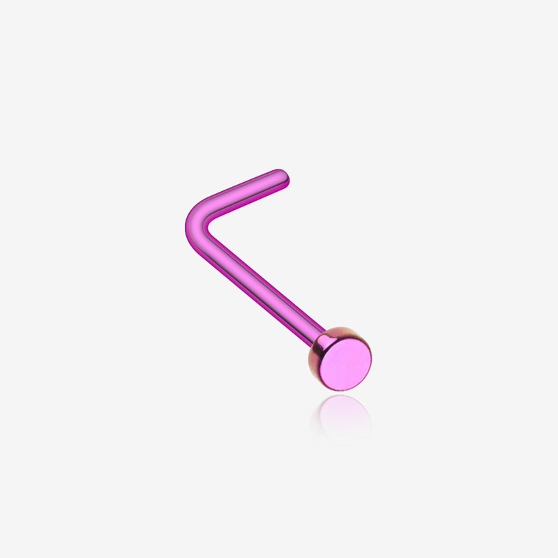 Colorline Round Plate Basic Steel L-Shaped Nose Ring