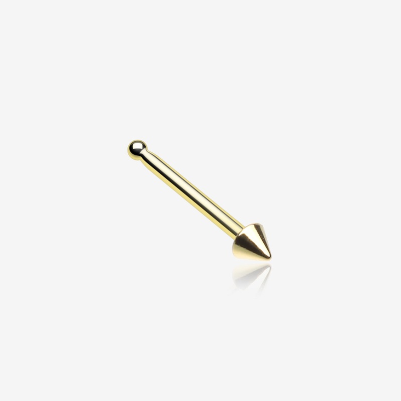 Golden Basic Steel Spike Nose Stud Ring