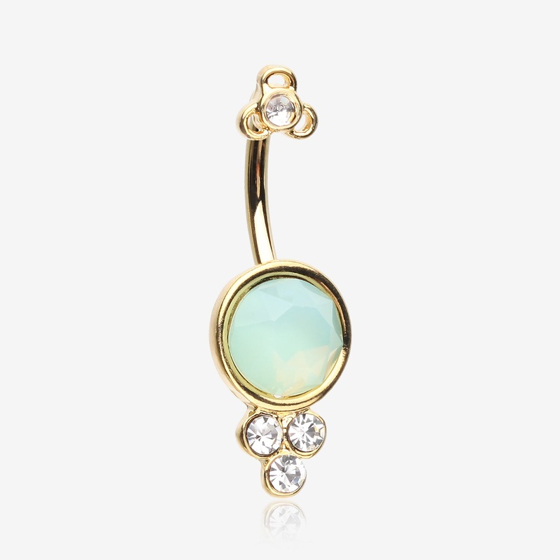 Golden Victorian Opalite Sparkle Belly Button Ring