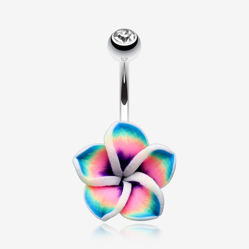 Hawaiian Plumeria Belly Button Ring