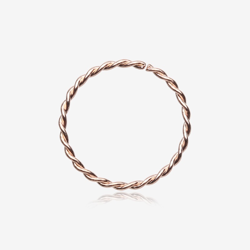 Rose Gold Classic Twist Wire Steel Bendable Hoop Ring 20 GA (0.8mm), 5/16″ (8mm)