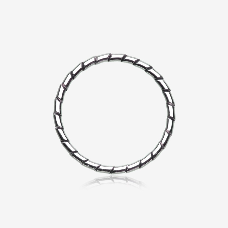 Textured Rope Steel Bendable Hoop Ring 20 GA (0.8mm), 5/16″ (8mm)