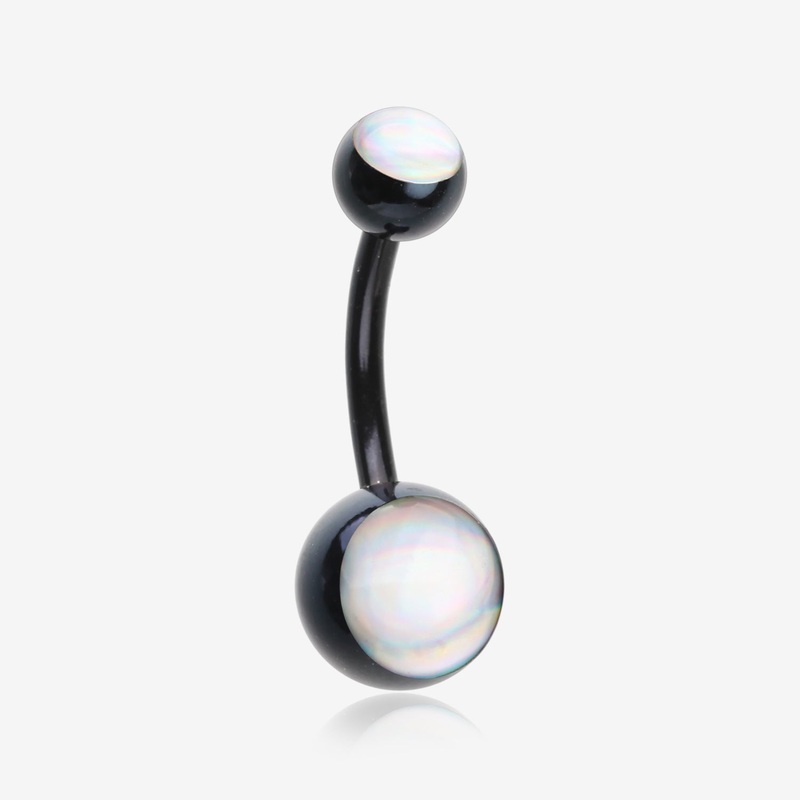 Colorline Hologram Sparkle Steel Belly Button Ring
