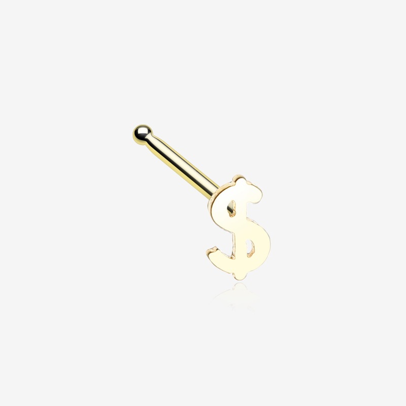 Golden Dollar Money Sign Nose Stud Ring