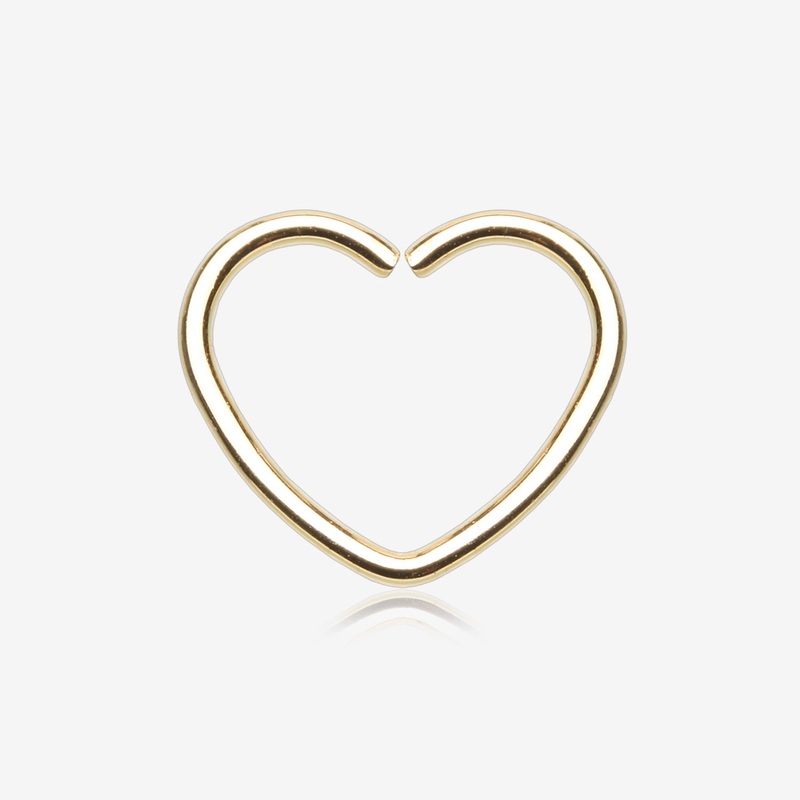 Golden Heart Bendable Twist Hoop Ring