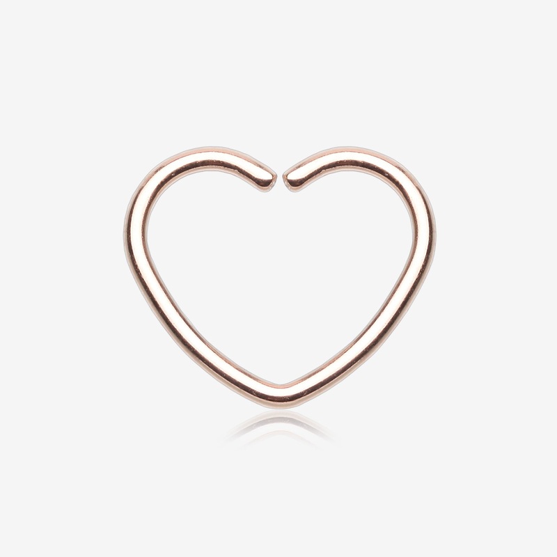 Rose Gold Heart Bendable Twist Hoop Ring