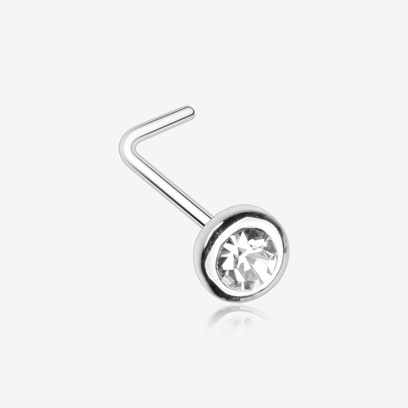Sparkle Bezel Gem L-Shaped Nose Ring