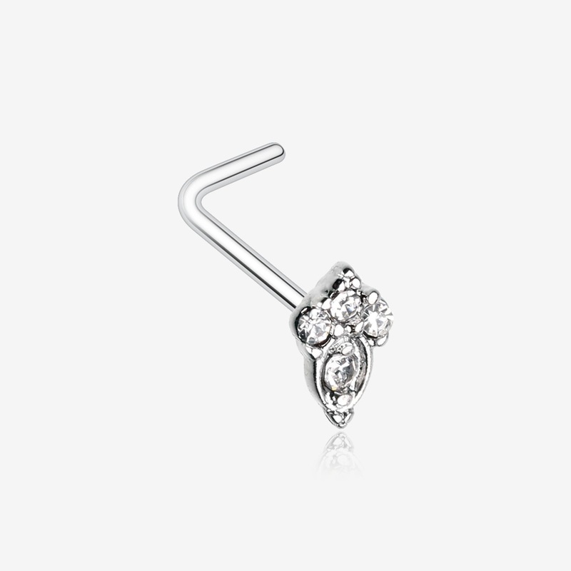 Victorian Elegance Sparkle L-Shaped Nose Ring