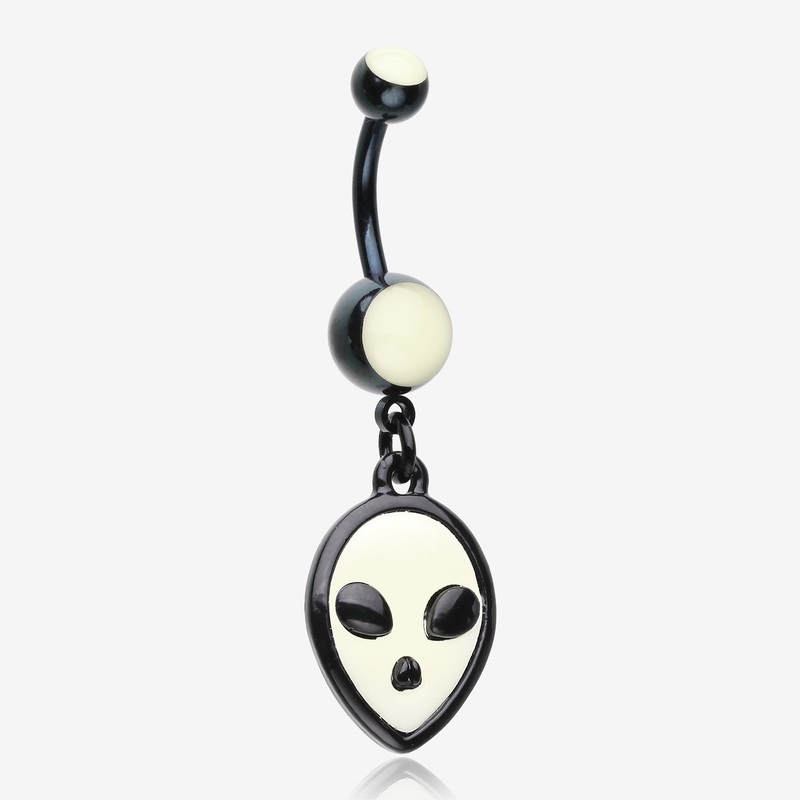 Blackline Glow in the Dark Alien Belly Button Ring