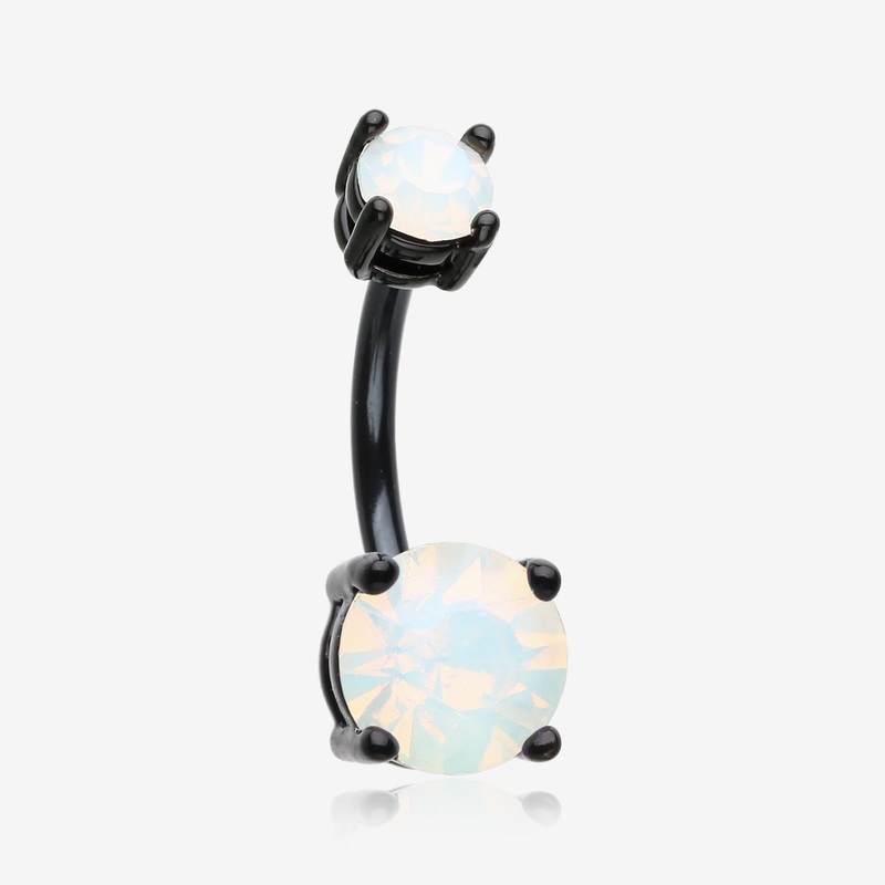 Colorline Brilliant Opalite Gem Prong Set Belly Button Ring