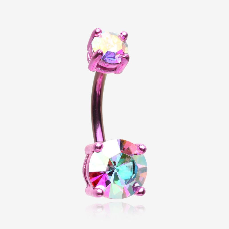 Colorline Brilliant Sparkle Gem Prong Set Belly Button Ring