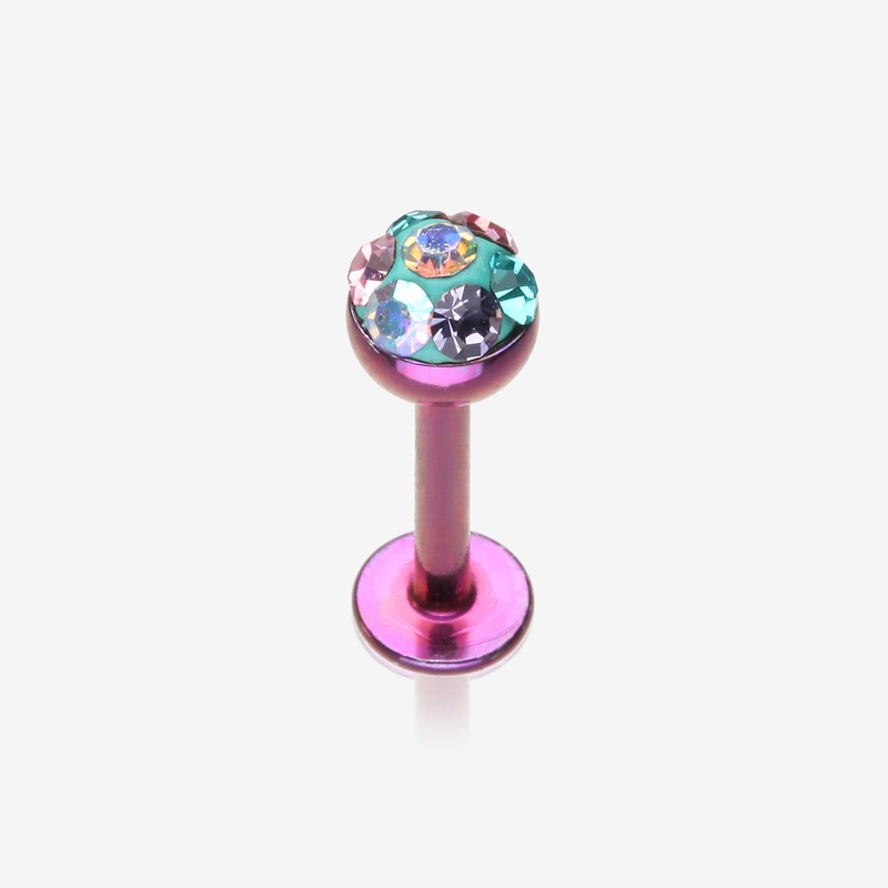 Colorline Sprinkle Dot Sparkles Multi Gem Steel Labret