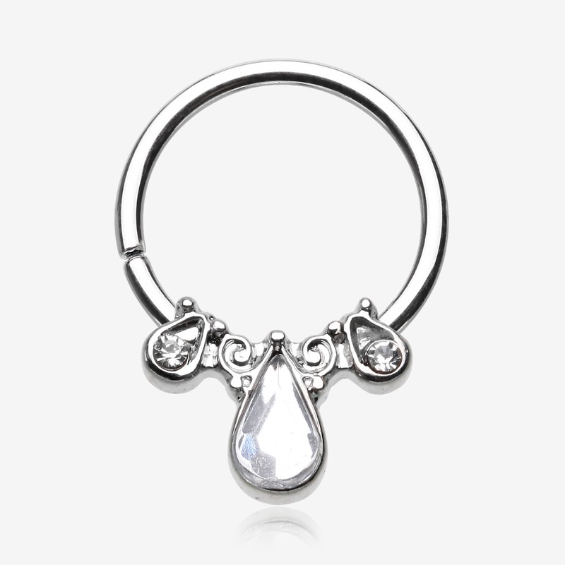 Radiant Kao Teardrop Sparkle Bendable Twist Hoop Ring