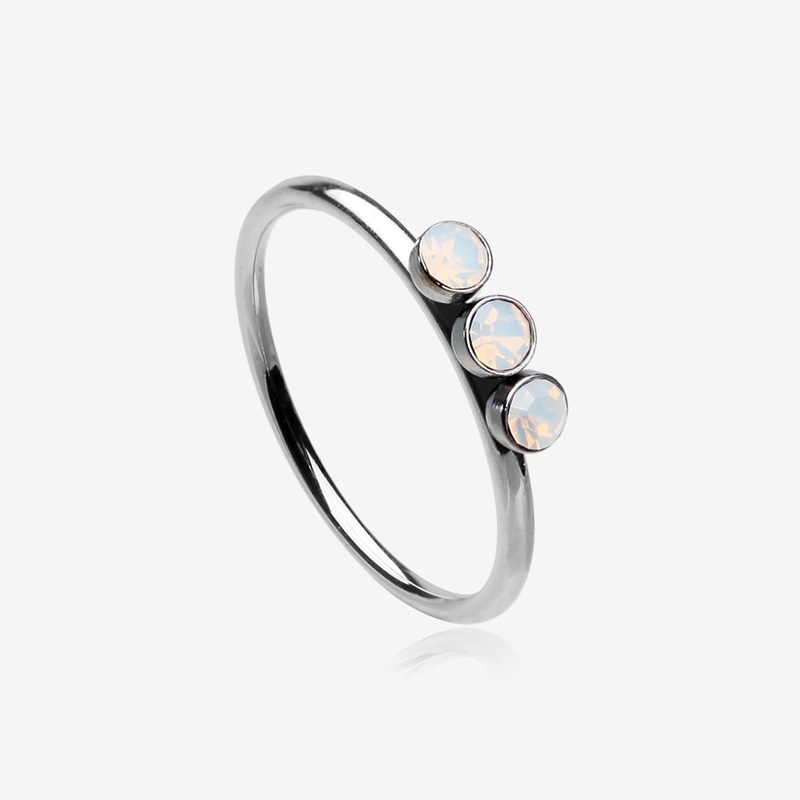 Triple Opalite Sparkle Bendable Twist Hoop Ring 20 GA (0.8mm), 5/16″ (8mm)