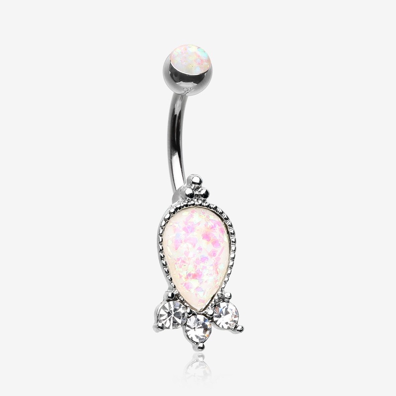 Victorian Adorn Opalescent Sparkle Belly Button Ring