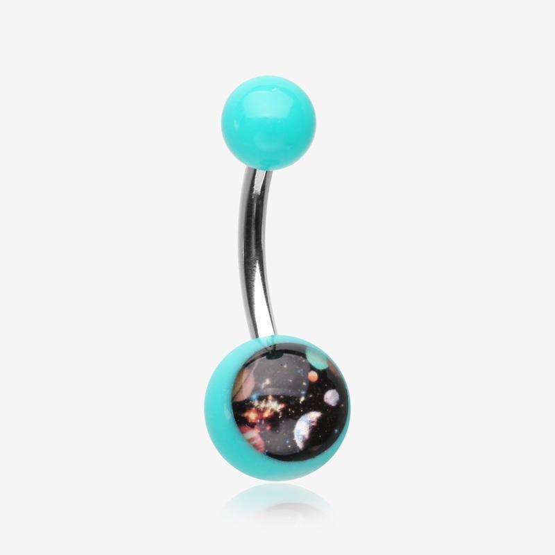 Galaxy Daze Acrylic Logo Belly Button Ring
