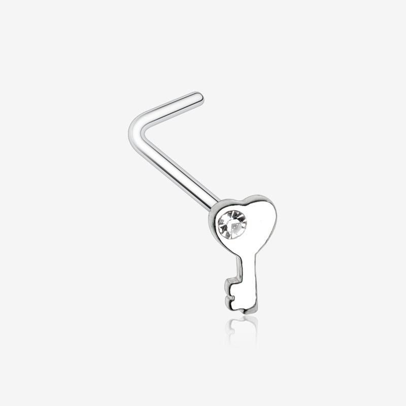 Key to My Heart Sparkle L-Shaped Nose Ring