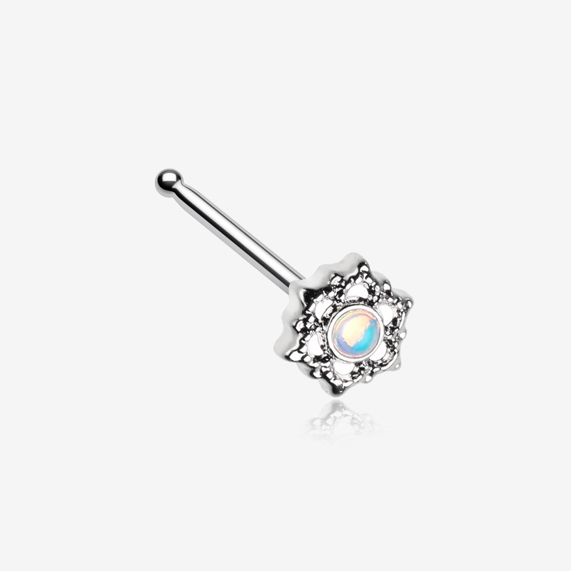 Mandala Lotus Flower Iridescent Revo Sparkle Nose Stud Ring