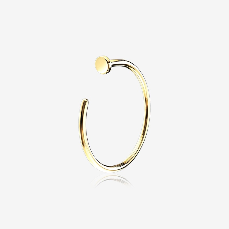 14 Karat Gold Basic Nose Hoop Ring 20 GA (0.8mm), 5/16″ (8mm)