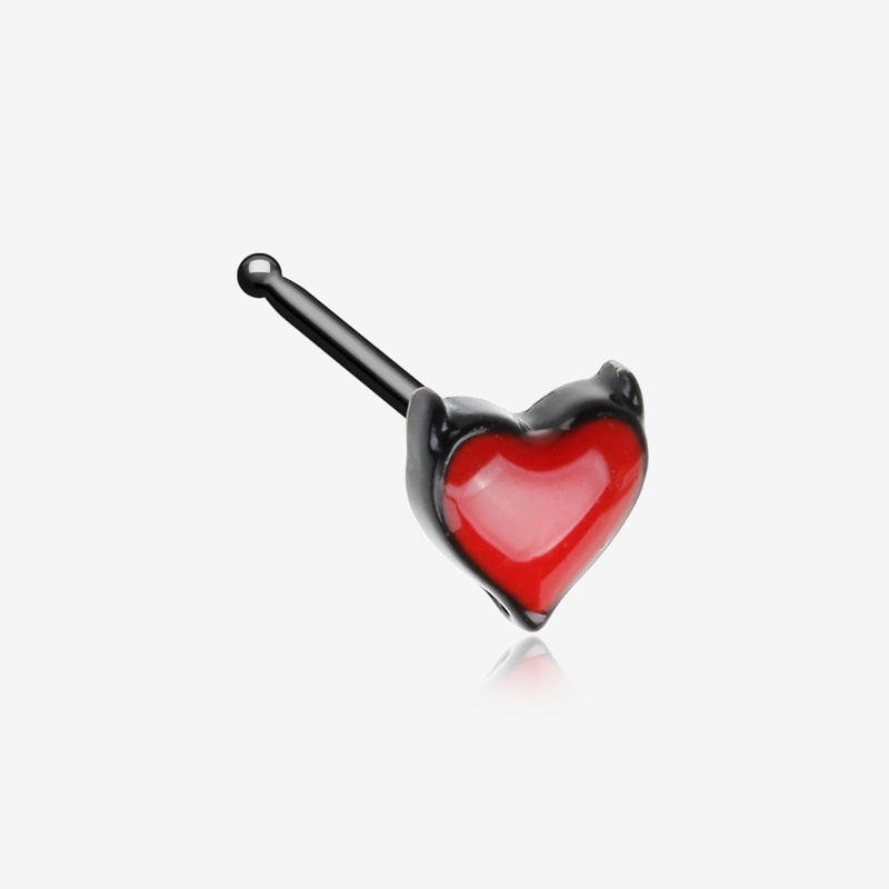 Blackline Devil’s Heart Nose Stud Ring