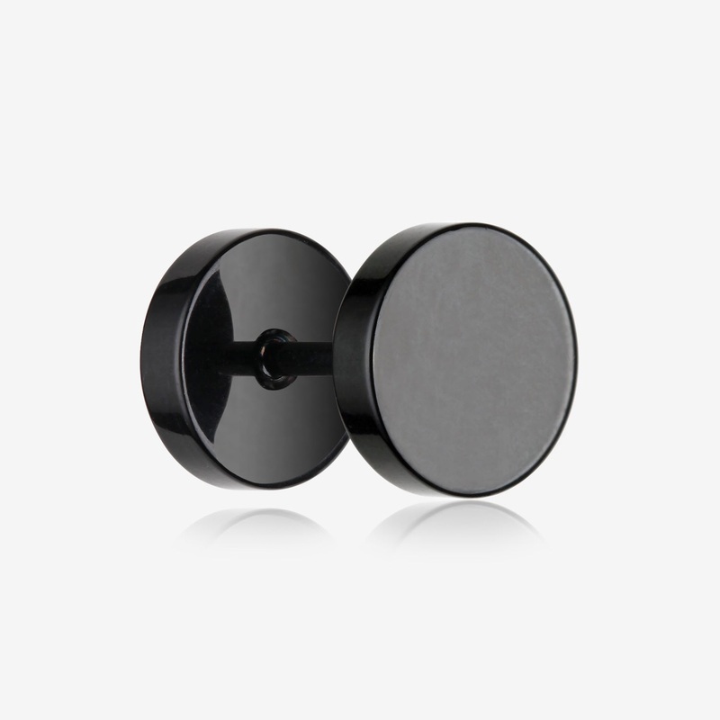 Blackline Steel Plate Cartilage Tragus Earring* 18 GA (1mm), 1/4″ (6mm), Face: 4mm