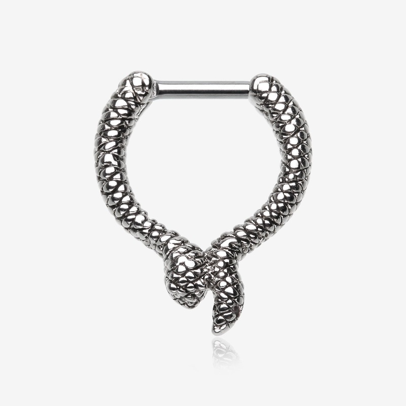 Slithering Snake Septum Clicker 16 GA (1.2mm), 1/4″ (6mm)