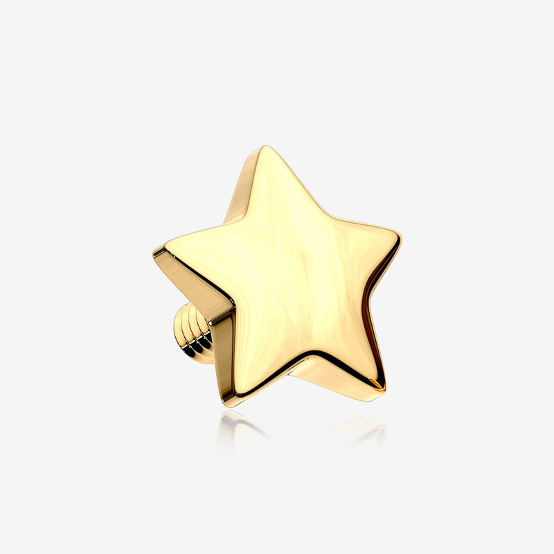 14 Karat Gold Star Dermal Anchor Top
