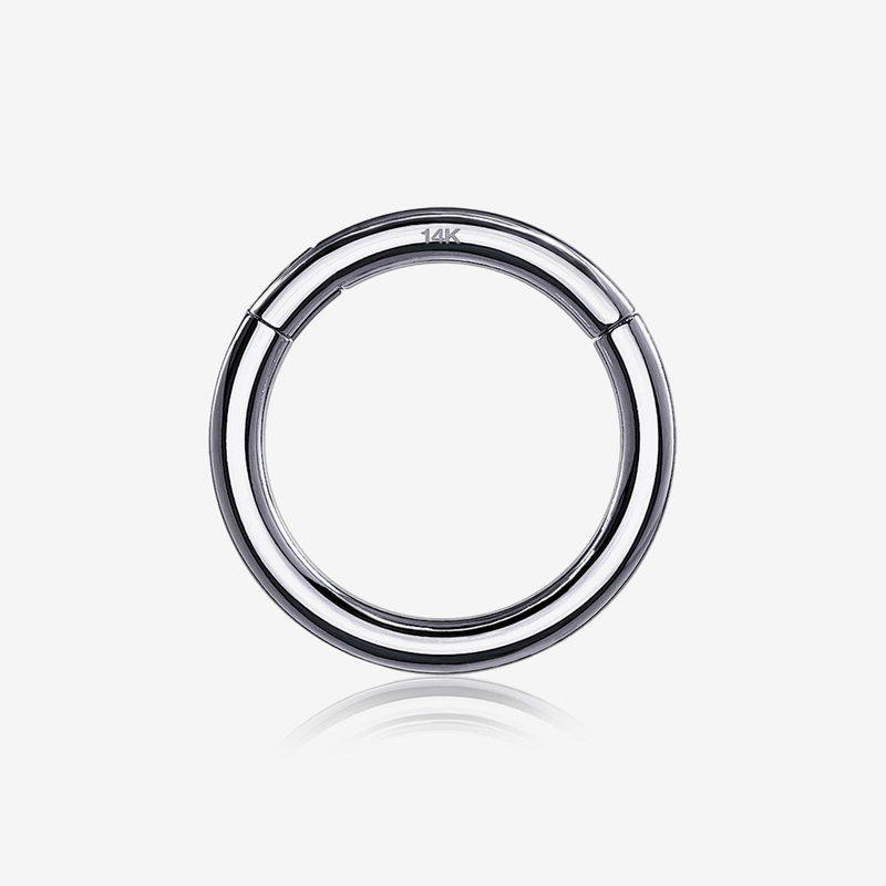 14 Karat White Gold Seamless Clicker Hoop Ring 18 GA (1mm), 1/4″ (6mm)