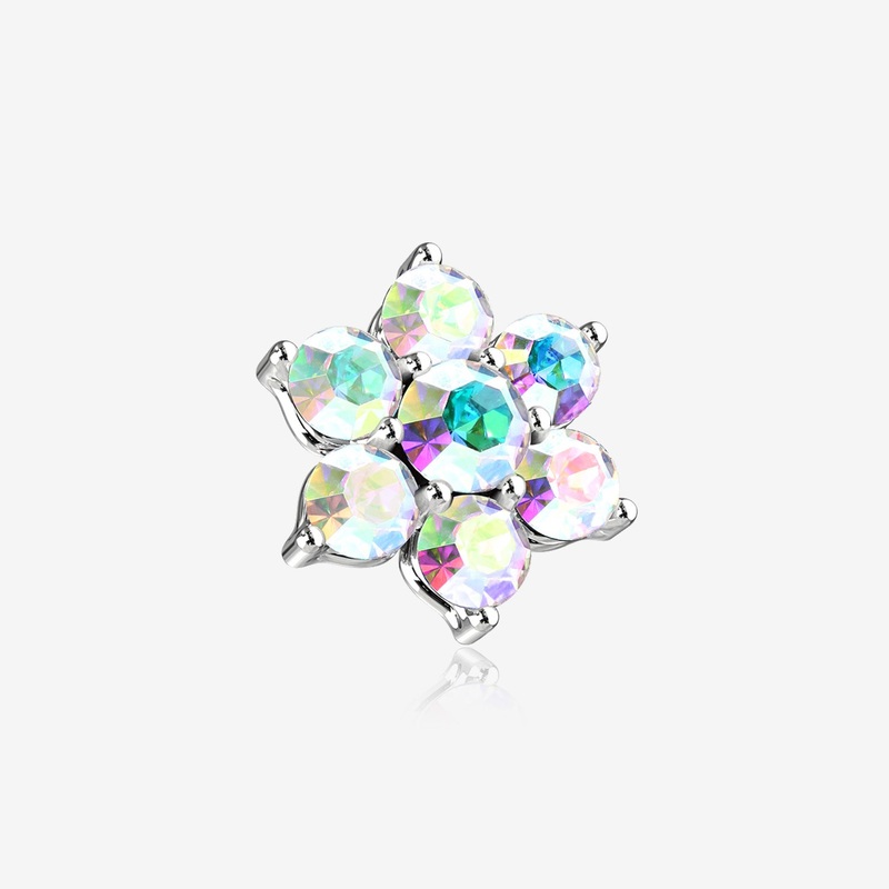 Spring Sparkle Flower Dermal Anchor Top