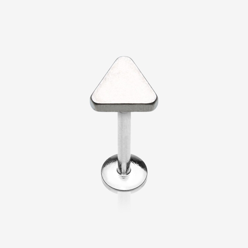 Minimalist Triangle Top Internally Threaded Steel Labret 16 GA (1.2mm), 1/4″ (6mm)