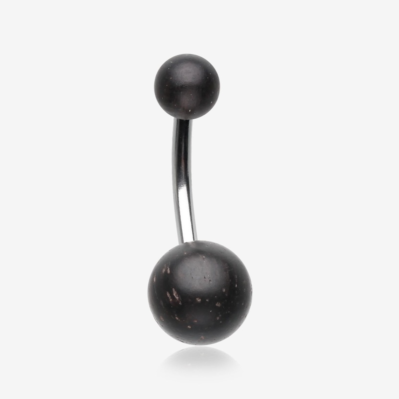 Organic Arang Wood Belly Button Ring