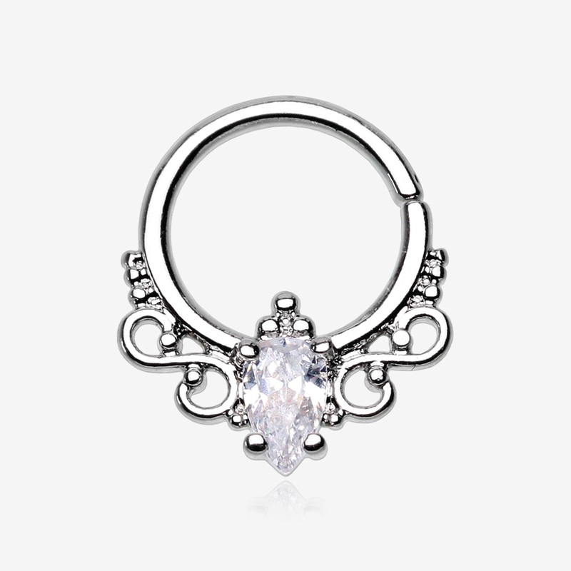 Princess Filigree Sparkle Septum Twist Loop Ring