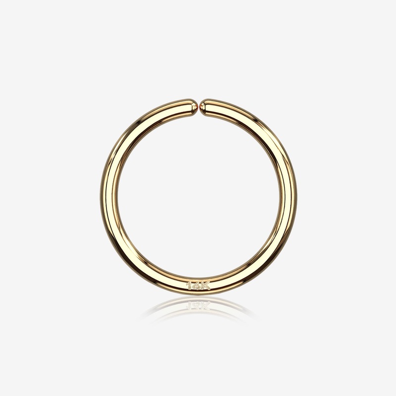 14 Karat Gold Basic Bendable Hoop Ring 20 GA (0.8mm), 1/4″ (6mm)