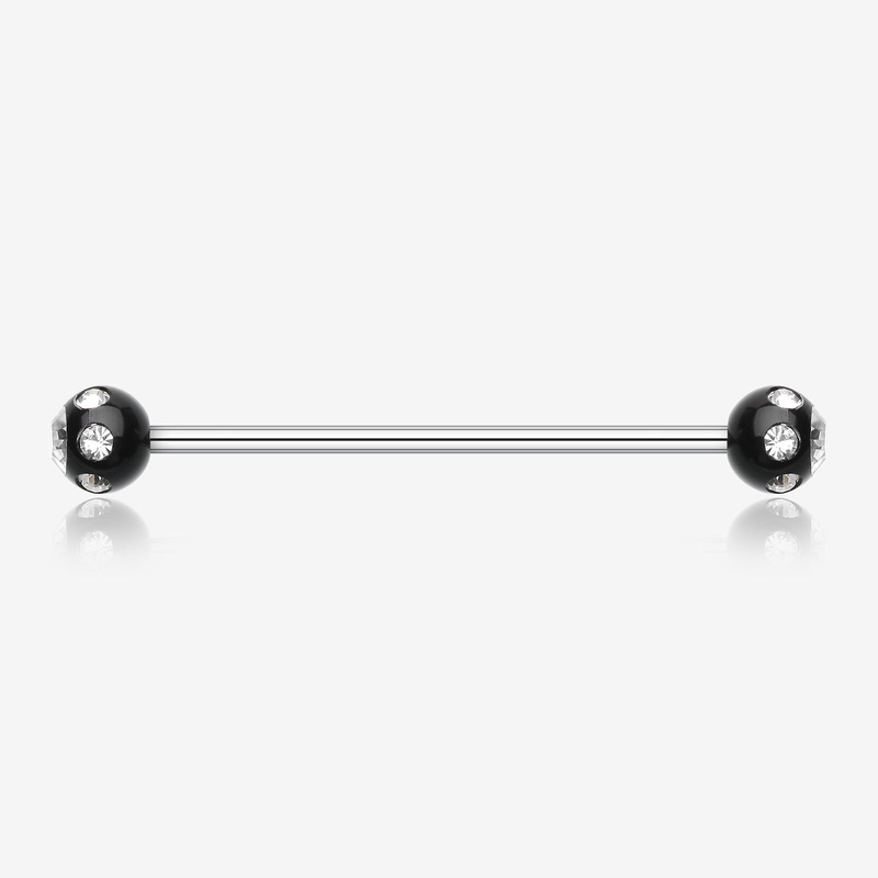 Acrylic Aurora Gem Ball Industrial Barbell*