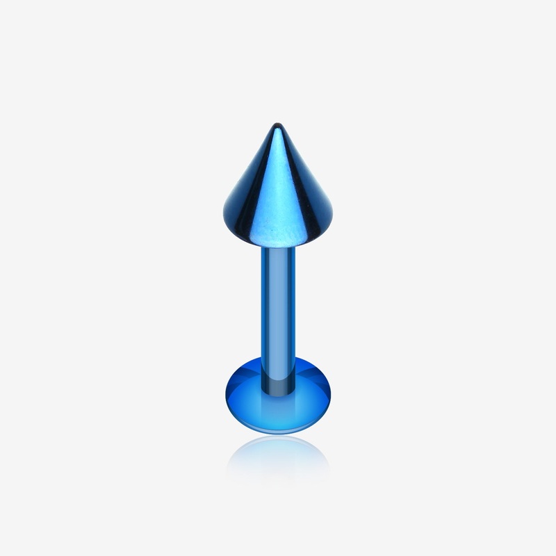Colorline PVD Basic Steel Spike Labret* 14 GA (1.6mm), 3/8″ (10mm), Ball: 5mm