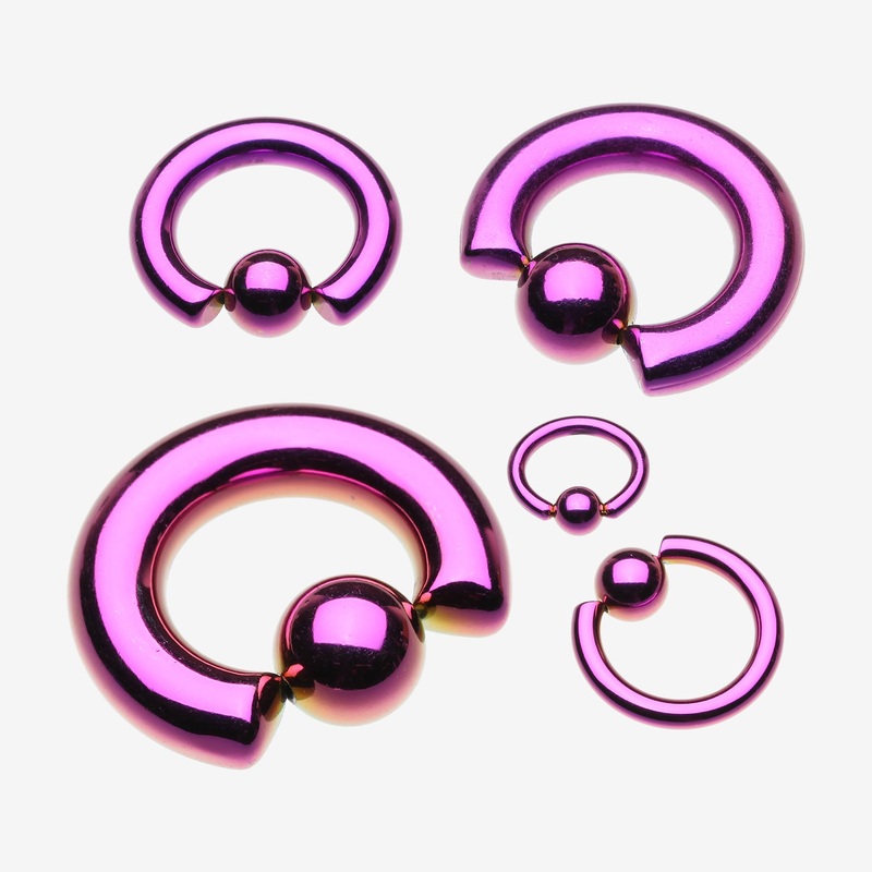Colorline PVD Steel Captive Bead Ring* 20 GA (0.8mm), 5/16″ (8mm), Ball: 3mm