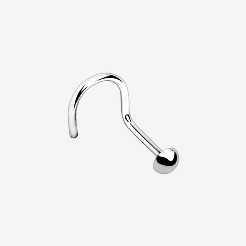 Implant Grade Titanium Dome Top Nose Screw Ring 20 GA (0.8mm), 1/4″ (6mm), Top: 2mm