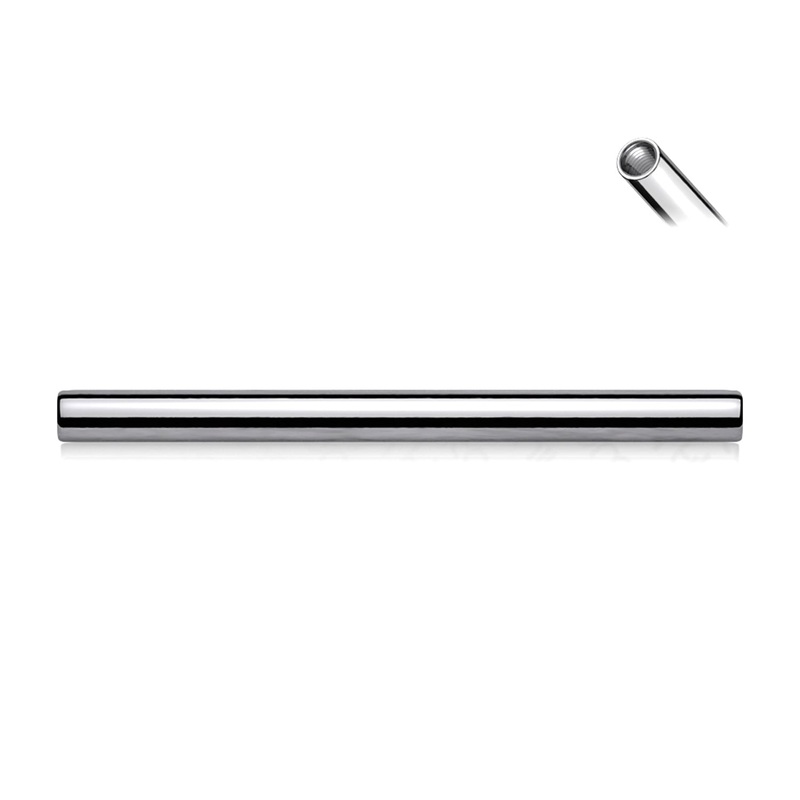 Implant Grade Titanium Internally Threaded Straight Barbell Part 16 GA (1.2mm), 1/4″ (6mm)