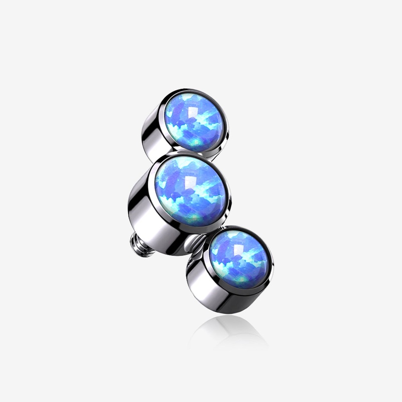 Implant Grade Titanium Internally Threaded Triple Fire Opal Sparkle Top Part 16 GA (1.2mm)