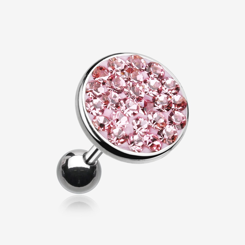 Multi-Gem Sparkle Multi-Gem Round Cartilage Earring* 18 GA (1mm), 1/4″ (6mm), Ball: 8mm