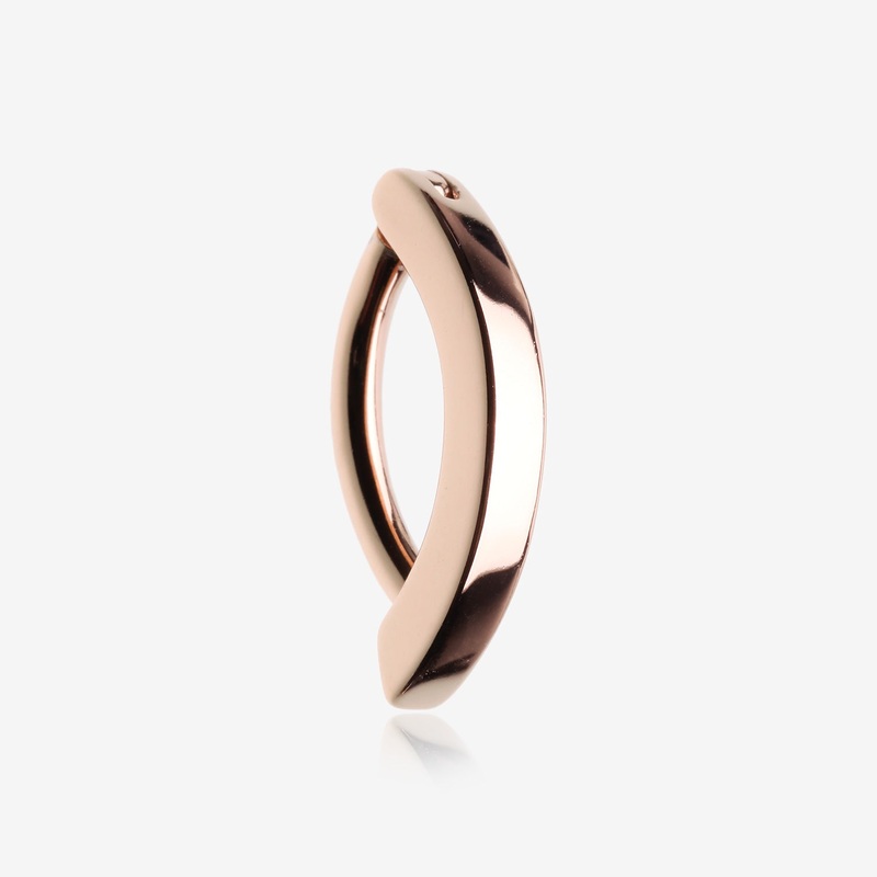 Rose Gold Classic Minimalist Steel Curved Bar Clicker 16 GA (1.2mm), 5/16″ (8mm)