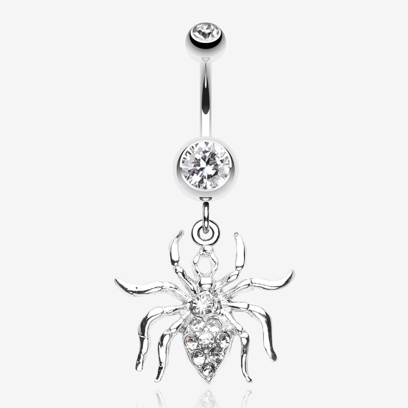 Venom Spider Multi-Gem Belly Button Ring