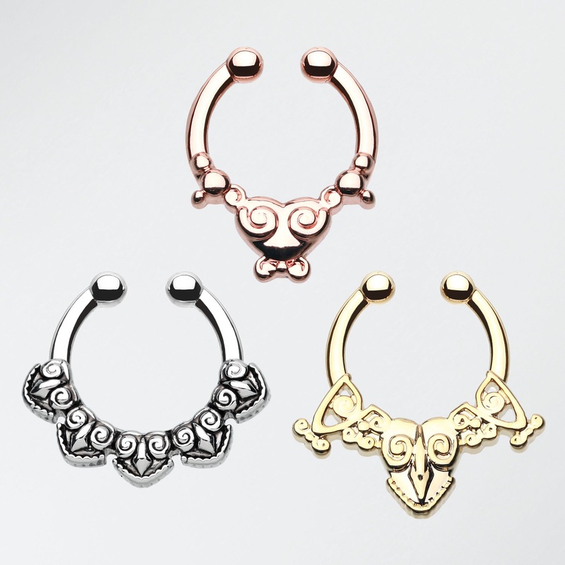 3 Pcs of Tribal Inspired Fake Septum Package*