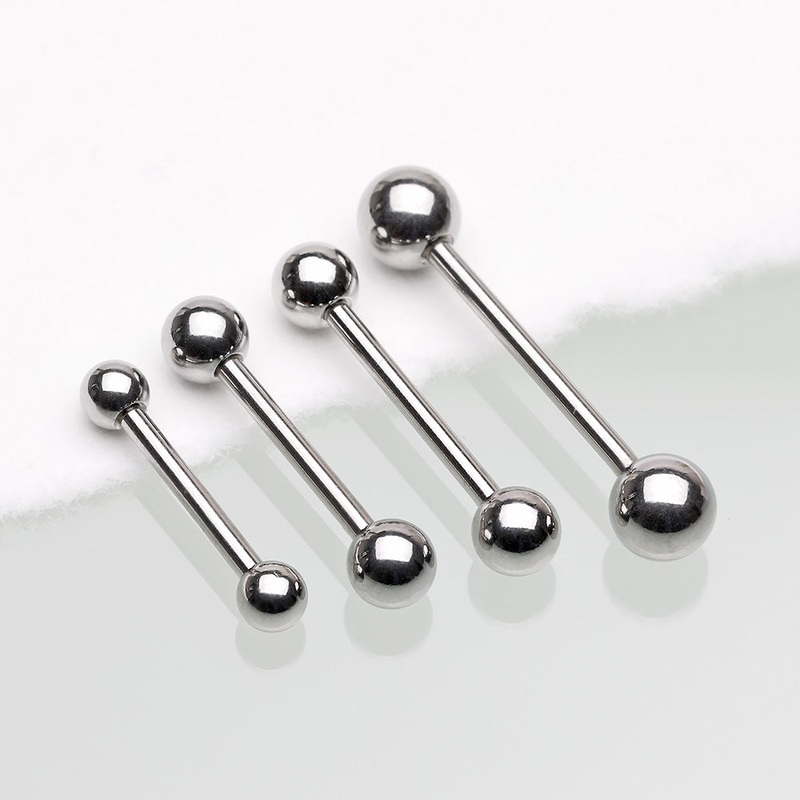 4 Pcs of Assorted Size Trial Steel Nipple Barbell Pack