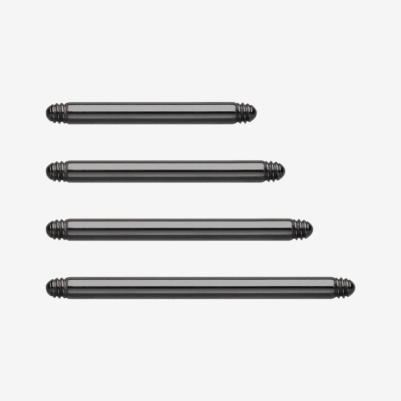 A Pair of Blackline PVD Coated Steel Replacement Barbell 14 GA (1.6mm), 1/2″ (12mm)